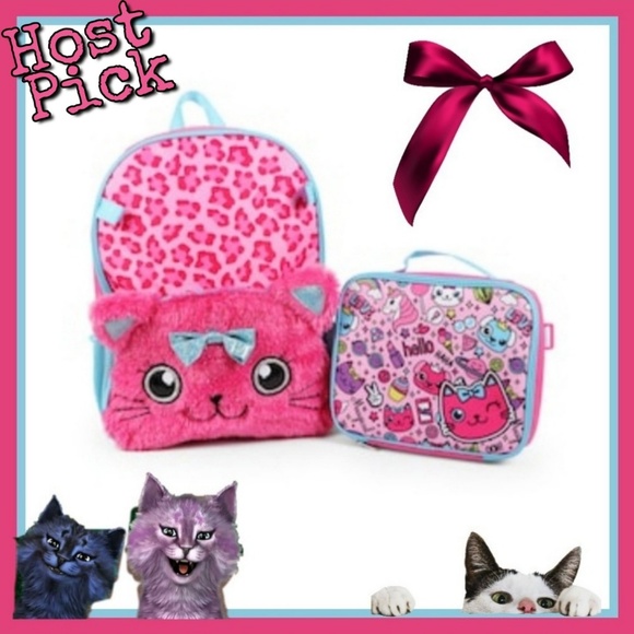 Moon Goddess Boutique Other - New Kids Plush Cat Backpack & Lunch Box Set!